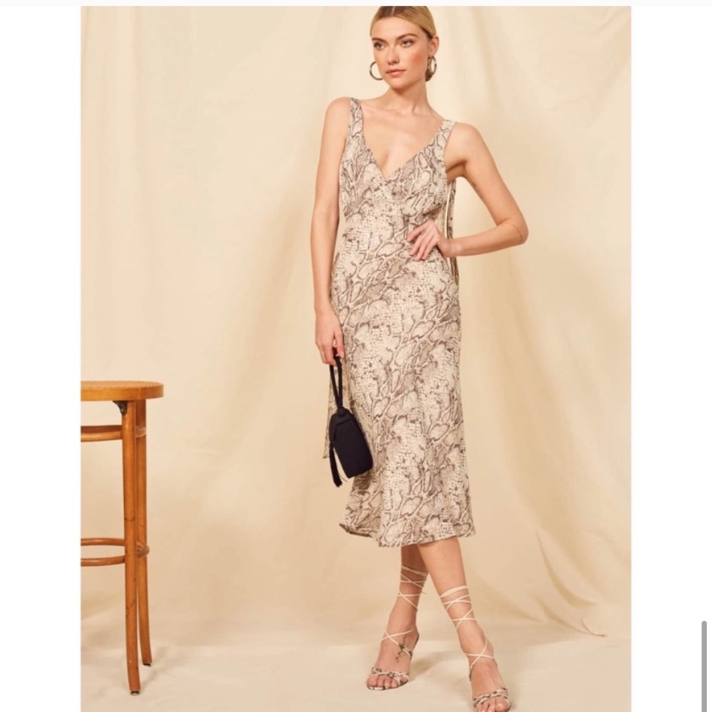 Reformation snake print venezia dress sz 6